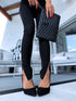 Black LUX leggings with slits LM1173